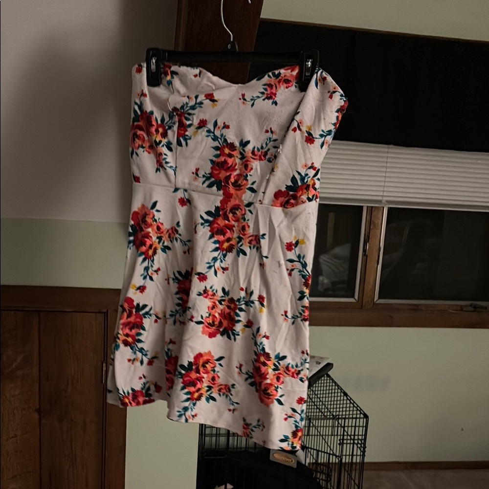 Floral Strapless Dress